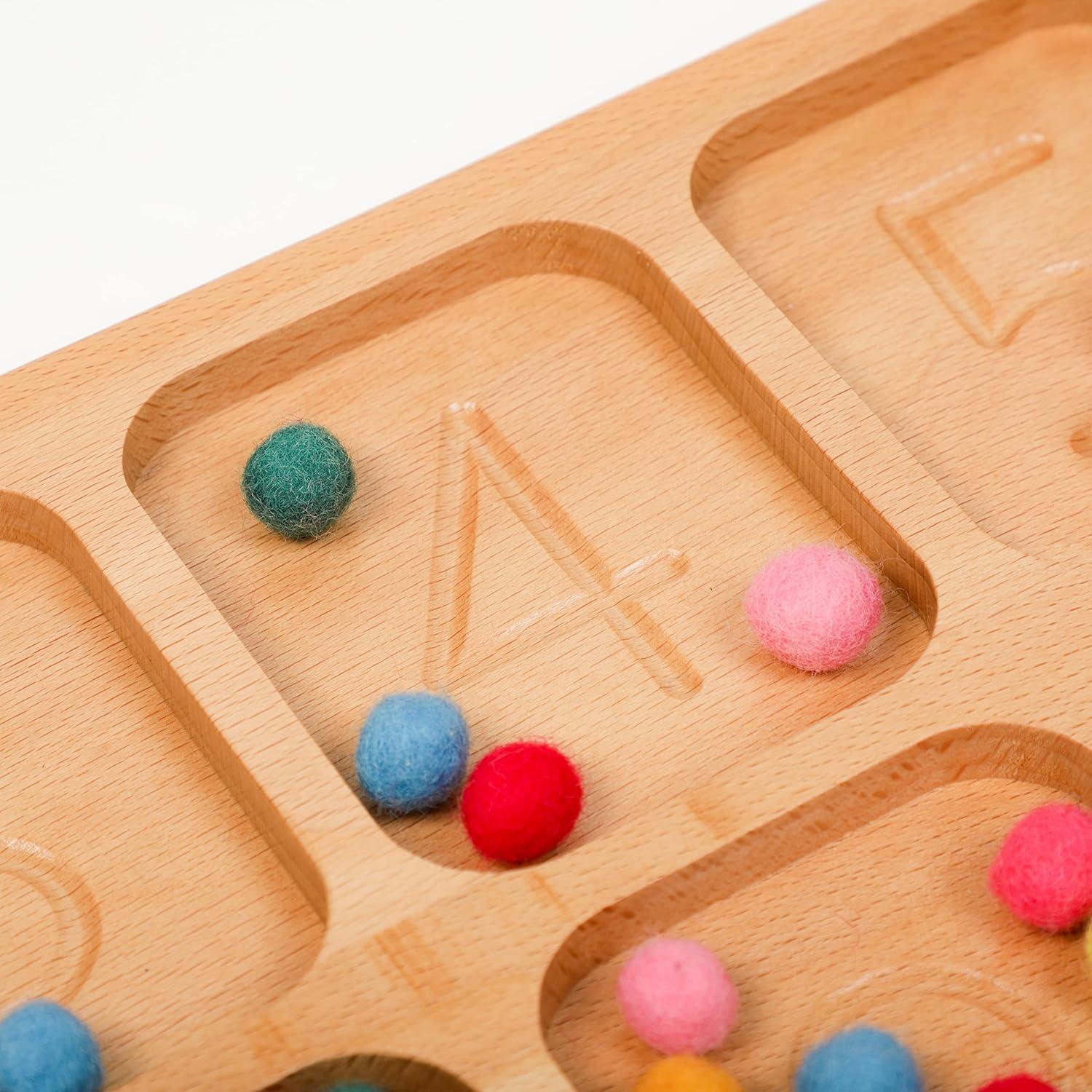 imageBLUE GINKGO Number Sorting Tray Wooden Counting Sorting and Number Tracing Toy Montessori STEM Math Counting Toys for Preschool Math Toddler Learning Toys for 3 Year Olds 157 x 78 Inches