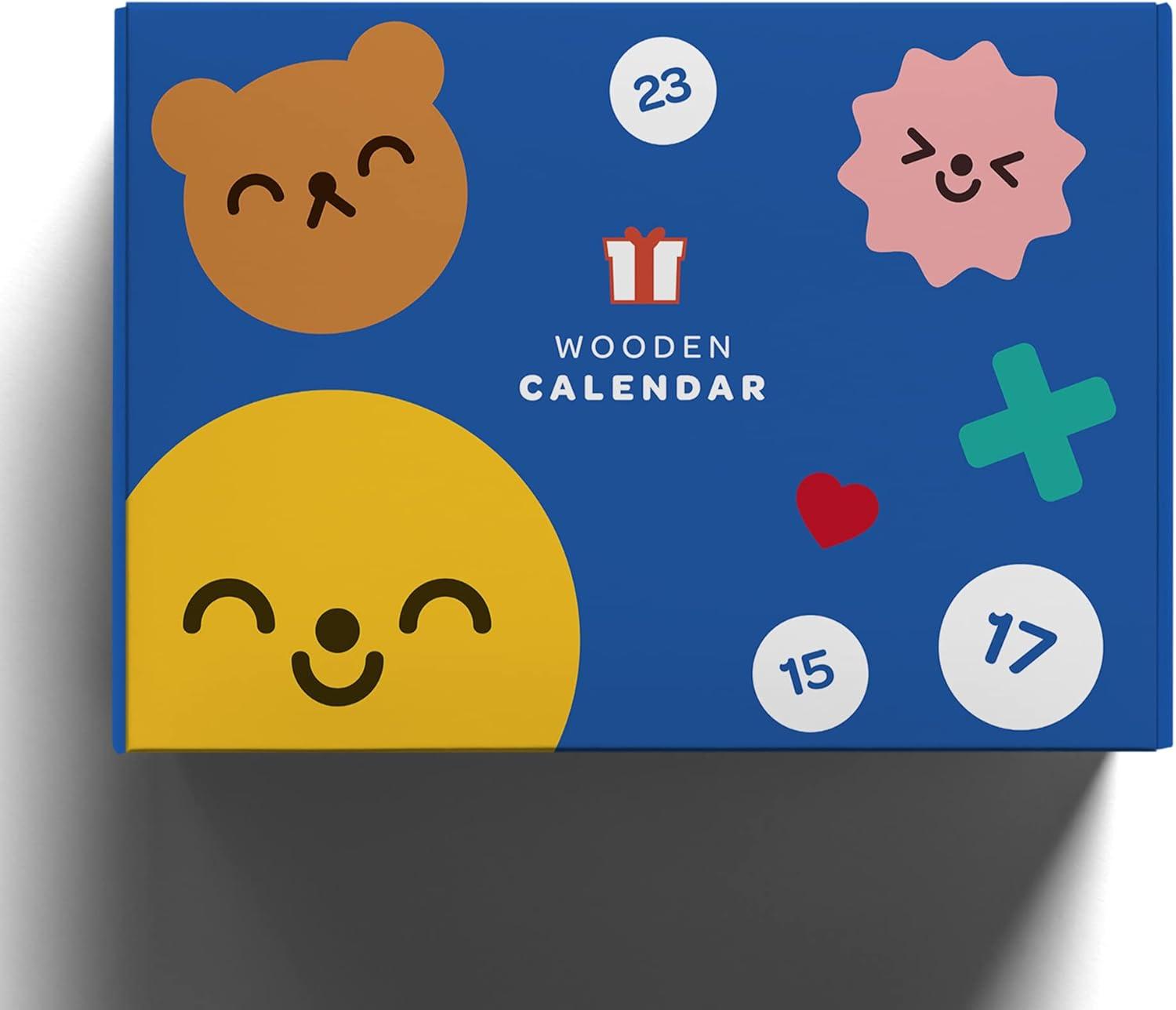 imageBlue Ginkgo Wooden Kids Calendar Perpetual Montessori Learning Calendar to Learn Seasons Months and Days of the Week 155 x 125 Inches2023