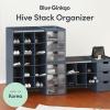 BLUE GINKGO Hive Stack Desk Organizer – Stackable Pen Holder, Stationary Organizer with Drawers – Office Storage, School Supplies, Makeup (Made in Korea, White)(BLUE TRNS)