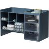 BLUE GINKGO Hive Stack Desk Organizer – Stackable Pen Holder, Stationary Organizer with Drawers – Office Storage, School Supplies, Makeup (Made in Korea, White)(BLUE TRNS)