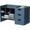 BLUE GINKGO Hive Stack Desk Organizer – Stackable Pen Holder, Stationary Organizer with Drawers – Office Storage, School Supplies, Makeup (Made in Korea, White)(BLUE)