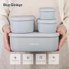 BLUE GINKGO Nesting Silicone Containers – Set of 3 Hard-Shell Silicone Food Storage Containers | BPA Free, Airtight, Dishwasher and Freezer Safe (6.7oz, 10oz, 20oz) – Yellow(Grey L)
