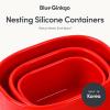 BLUE GINKGO Nesting Silicone Containers – Set of 3 Hard-Shell Silicone Food Storage Containers | BPA Free, Airtight, Dishwasher and Freezer Safe (6.7oz, 10oz, 20oz) – Yellow(Red)