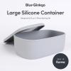 BLUE GINKGO Nesting Silicone Containers – Set of 3 Hard-Shell Silicone Food Storage Containers | BPA Free, Airtight, Dishwasher and Freezer Safe (6.7oz, 10oz, 20oz) – Yellow(Grey L)