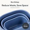 BLUE GINKGO Nesting Silicone Containers – Set of 3 Hard-Shell Silicone Food Storage Containers | BPA Free, Airtight, Dishwasher and Freezer Safe (6.7oz, 10oz, 20oz) – Yellow(Blue)