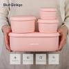 BLUE GINKGO Nesting Silicone Containers – Set of 3 Hard-Shell Silicone Food Storage Containers | BPA Free, Airtight, Dishwasher and Freezer Safe (6.7oz, 10oz, 20oz) – Yellow(Pink L)