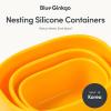 BLUE GINKGO Nesting Silicone Containers – Set of 3 Hard-Shell Silicone Food Storage Containers | BPA Free, Airtight, Dishwasher and Freezer Safe (6.7oz, 10oz, 20oz) – Yellow(Yellow)