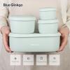 BLUE GINKGO Nesting Silicone Containers – Set of 3 Hard-Shell Silicone Food Storage Containers | BPA Free, Airtight, Dishwasher and Freezer Safe (6.7oz, 10oz, 20oz) – Yellow(Green L)