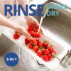 BLUE GINKGO Over the Sink Colander Strainer Basket – Wash Vegetables and Fruits, Drain Cooked Pasta and Dry Dishes – Extendable – New Home Kitchen Essentials (Pink, 1 Pack)(White)
