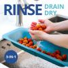BLUE GINKGO Over the Sink Colander Strainer Basket – Wash Vegetables and Fruits, Drain Cooked Pasta and Dry Dishes – Extendable – New Home Kitchen Essentials (Pink, 1 Pack)(Green)