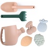 BLUE GINKGO Toddler Gardening Tools – Silicone Beach Toys, Garden Toys for Toddlers | Kids Shovel and Rake Set, Watering Can, Sand Molds | Outdoor Baby Gardening Set (Blue)(Pink)